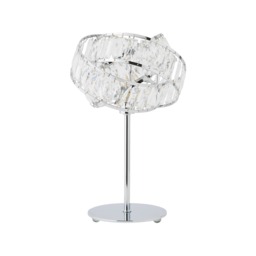 ValueLights Hudson Chrome and Clear Acrylic Intertwined Rings Table Lamp