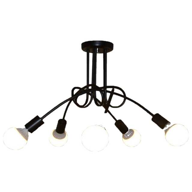 Ceiling Lamp Lighting Curved Design Hanging Lights 5 Heads Lighting & Ceiling Fans Black