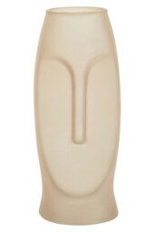 Orsina Gold Sculptural Small Glass Vase, Face Design Decorative Vase, Sculptural Flower Vase, Luxury Glass Vase