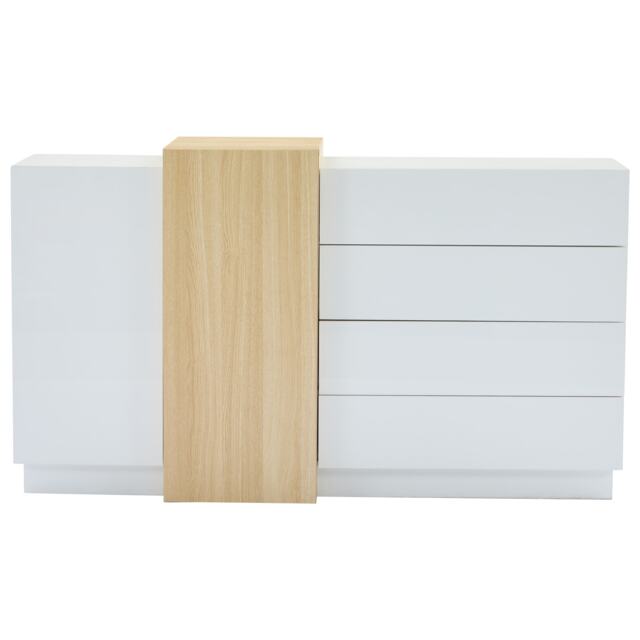High-Gloss Sideboard with 4 Drawers