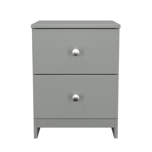 Heydon 2 Drawer Compact Bedside Cabinet in Uniform Grey & Dusk Grey (Ready Assembled) Grey Uniform Grey & Dusk Grey