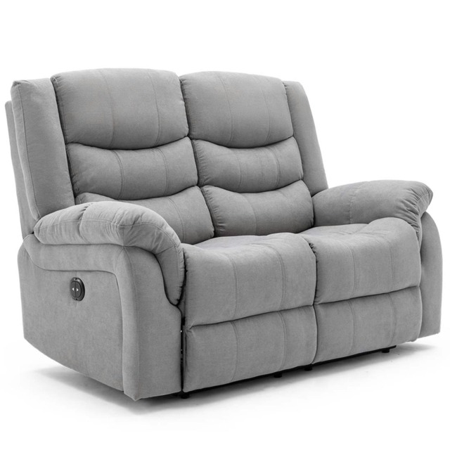 Seattle 2 Seater Fabric Manual Recliner Sofa (Grey)