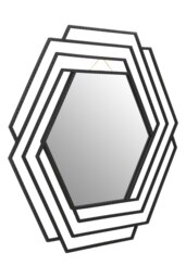 Beauly Black Finish Hexagonal Wall Mirror Black