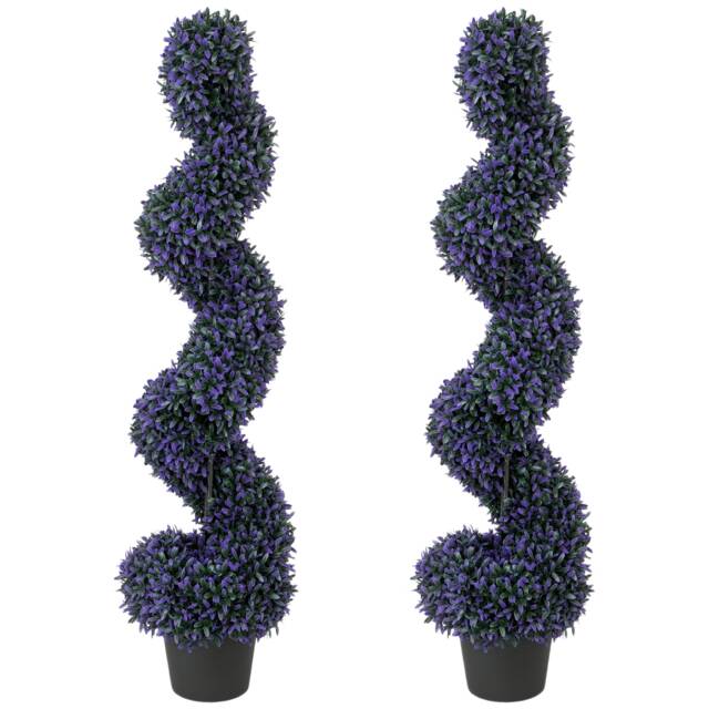 Artificial Boxwood Topiary Tree with 840 Leaves, Set of 2