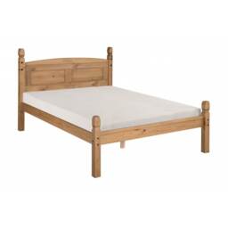 Mercers Furniture Corona 5'0 Low Foot End King Size Bed Frame Solid Wood Pine Wooden Bedroom with Mexican Styling