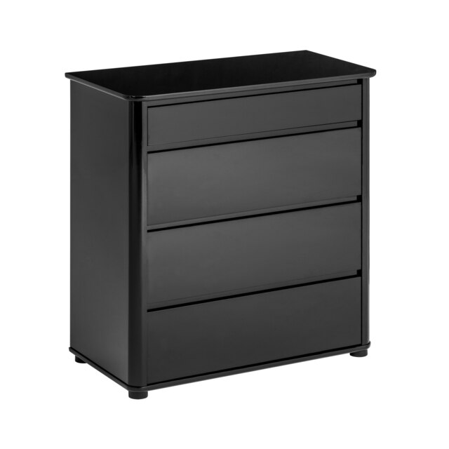 Moritz Black High Gloss 4 Drawer Chest Black
