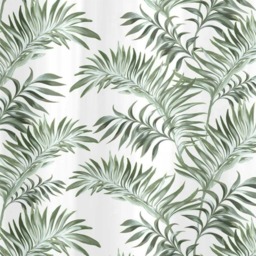 Leaf Shower Curtain - White - 180x180cm White
