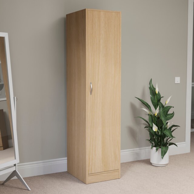 Vida Designs Riano 1 Door Wardrobe With Shelf & Clothes Rail, Pine