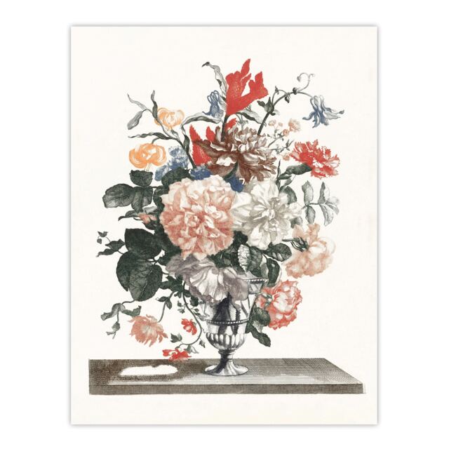 Flower Bouquet In A Glass Vase Johan Teyler Huge Wall Art Print 18X24 In