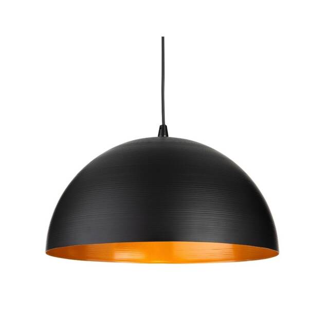 Moon Dome Pendant Black with Satin Gold Inside 1xE27