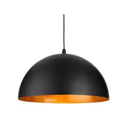 Moon Dome Pendant Black with Satin Gold Inside 1xE27