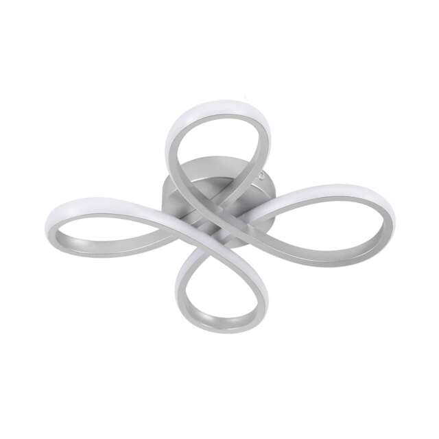 Modern LED Silver Ceiling Light Flower Shape Warm White Light 30cm