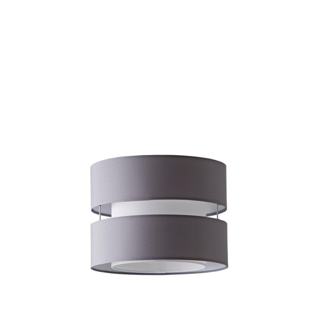 ValueLights Sophia Pair Small Grey 2 Tier Ceiling Shades and Bulbs