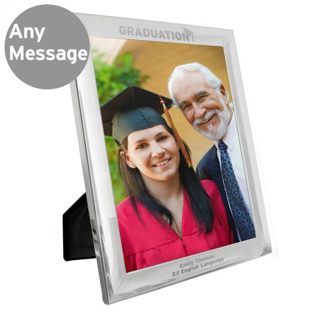 Personalised Graduation 10x8 Silver Photo Frame Silver One Size