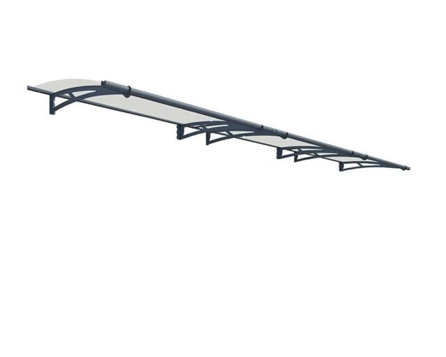 Patio Cover Aquila Door Awning Canopy 4500 Clear - Acrylic - L453.5 x W91.5 x H17.5 cm - Grey Grey