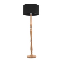 ValueLights Victoria Light Wood Floor Lamp Black Shade Brown Black