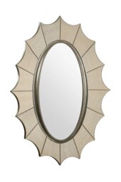 Orsina Scallop Gold Frame Wall Mirror, Stylish Full Size Oval Mirror, Ideal For Entryway, or Mirror Wall Accent