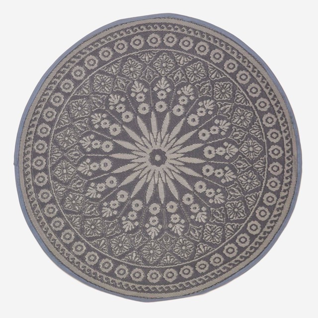 Homescapes Outdoor Rug Luxury Waterproof Reversible, For Garden, Round Mandala Black Black
