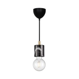 Nordlux Siv Indoor Pendant Light Black Marble E27 Retro - Mains Powered, IP20 Black