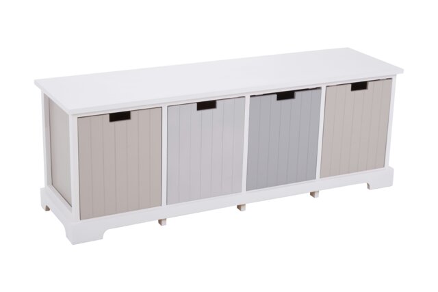 Interiors By Premier Compact Design 4 Drawer Bench, Modern Design Chest Of Drawers For Livingroom, Minimalist Storage Chest Multi