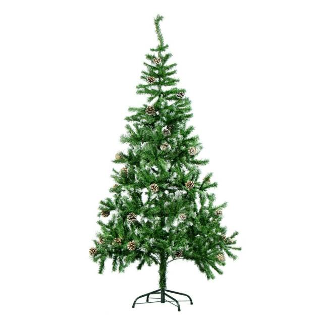 6ft Green Christmas Tree with Snow & Cones Green 6ft