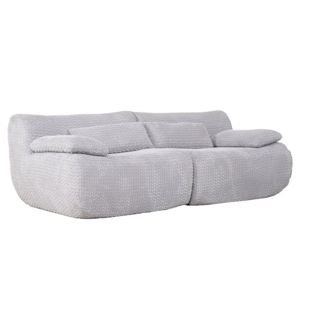 Modular Corduroy Fabric Loveseat Sofa Set, Curved Seat Design