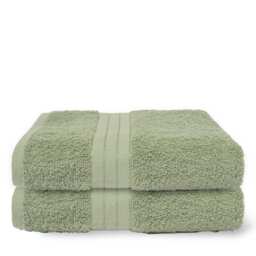 OHS 2 x Luxury 100% Cotton 500GSM Bathroom Bath Towel Green Sage Green Bath towel