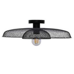 Cassidy - Black Metal Wire Layered Flush Ceiling Light Black 1
