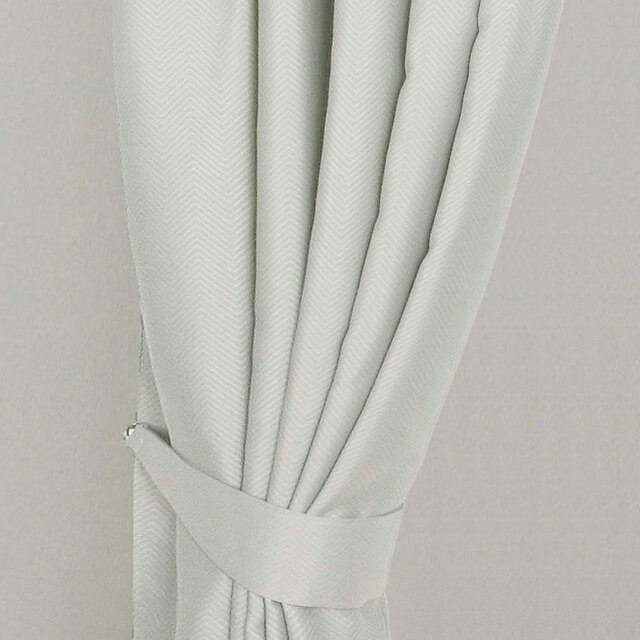 "Homescapes Ivory Herringbone Chevron Curtain Tie Back Pair Cream Ivory 66cm (26"")"
