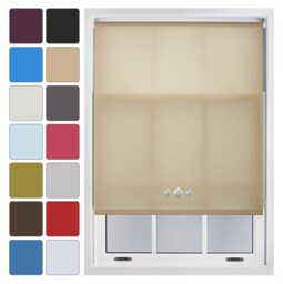 FURNISHED Daylight Roller Blinds with Triple Diamond Eyelet Cut to Size Sheer Fabric Brown Cappuccino (W) 210cm x (L) 210cm