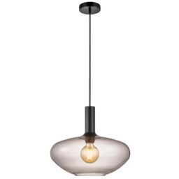 Nordlux Alton Indoor Pendant Light Black Glass E27 Hand Blown - Mains Powered, IP20