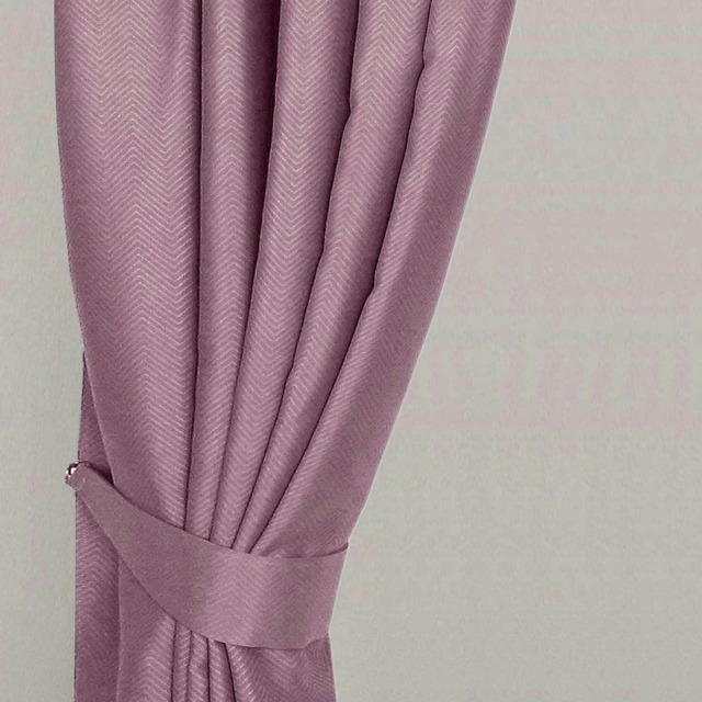 Homescapes Pastel Pink Herringbone Chevron Curtains Tie Backs Pair