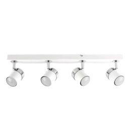 ValueLights Rosie 4 Way Gloss White Straight Bar Ceiling Spotlight