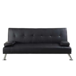 Faux Leather Clic Clac Luxury Sofa Bed In Black