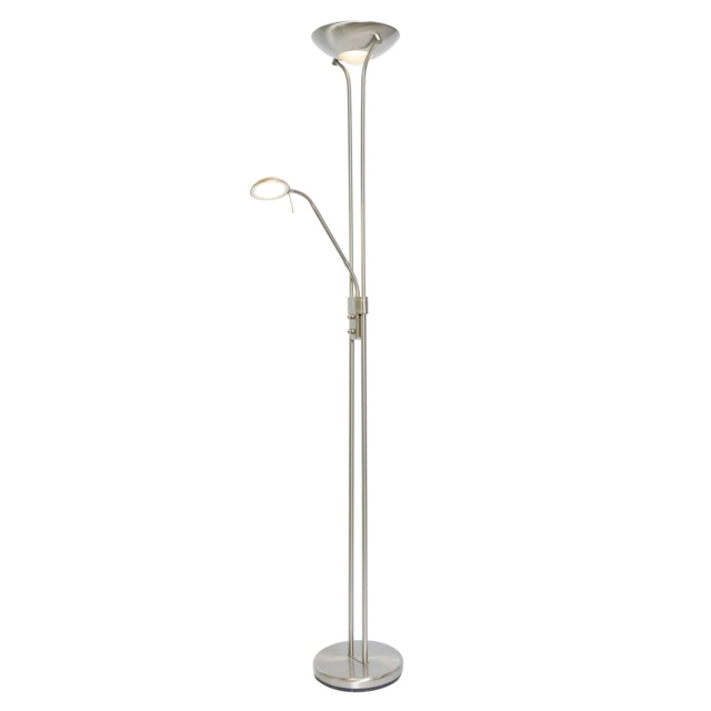 BHS Mother and Child LED Floor Lamp Silver Satin Nickel 1