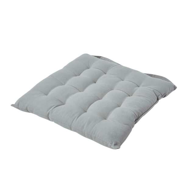 Homescapes Seat Pad Luxury Cotton Indoor Outdoor Garden Dining Cushion Grey 40 x 40 cm 1