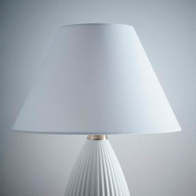 "14"" Traditional White Cotton Coolie Lampshade White"