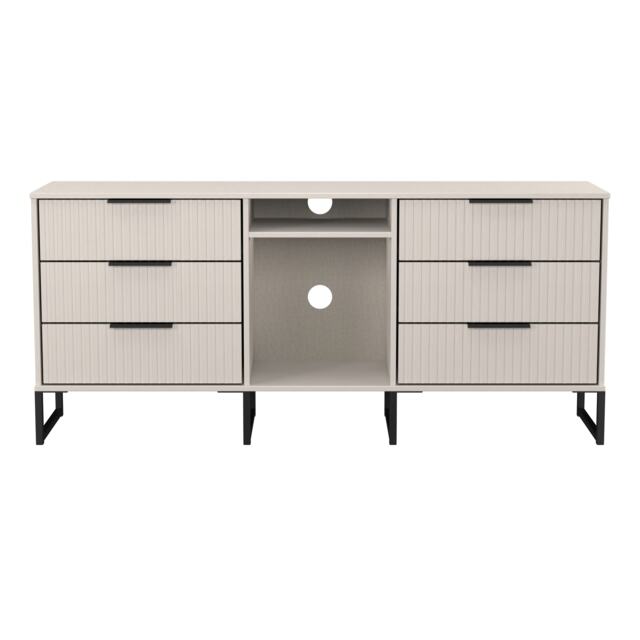 Menai 6 Drawer Sideboard in Kashmir Matt (Ready Assembled) Cream Kashmir Matt