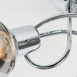 ValueLights Zarah Polished Silver Semi-Flush Light and E14 Golfball LED 4W Warm White 2700K Bulb Chrome