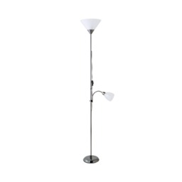 ValueLights Mozz Black Chrome Mother and Child Floor Lamp and Bulbs