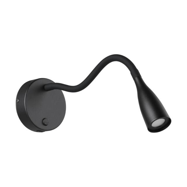 EGLO Olivandino 1 Wall Light Black Flexible LED Reading Light with USB Charging