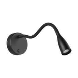 EGLO Olivandino 1 Wall Light Black Flexible LED Reading Light with USB Charging