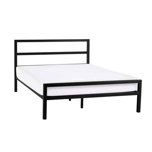 Lagoon Metal Bed - Satin Black - Double (135cm)