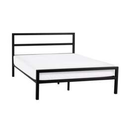 Lagoon Metal Bed - Satin Black - Double (135cm)