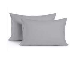 Microfibre Soft Touch Plain Dyed Housewife Pillowcase Pair Silver Silver
