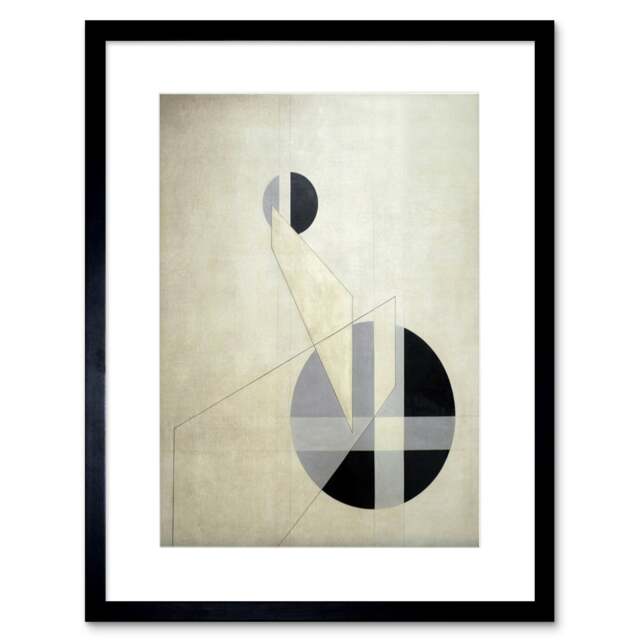"Moholy Nagy Composition A XX Abstract 9x7"" Black Framed Wall Art Print"
