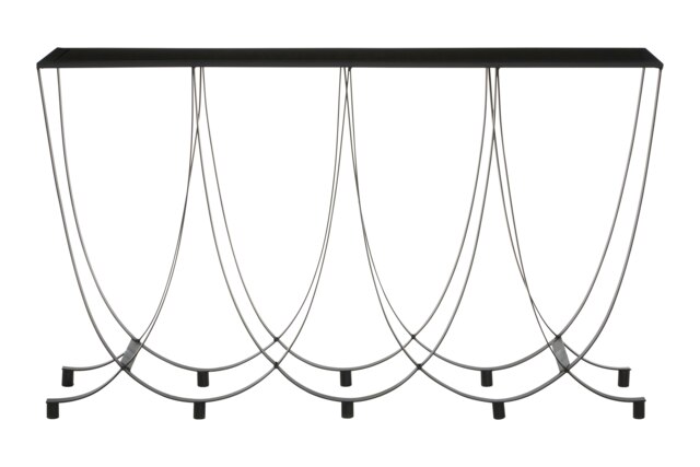 Orsina Stylish Design Console Table With Black Glass Top, Versatile Hallway Table, Easily Maintained Console Table