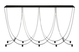 Orsina Stylish Design Console Table With Black Glass Top, Versatile Hallway Table, Easily Maintained Console Table