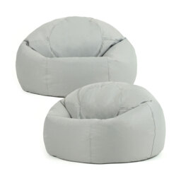 Adult Classic Beanbag Outdoor Waterproof Bean bags Ready Filled - Grey, 2 Pack