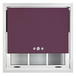 FURNISHED Custom Fit Blackout Roller Blinds with Triple Round Eyelets & Metal Fittings Purple Aubergine (W) 150cm x (L) 210cm
